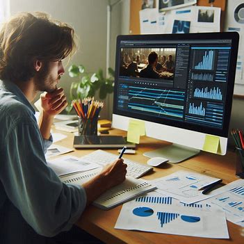 student analyzing a documentary on a computer